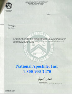 US Residency Certificate Apostille